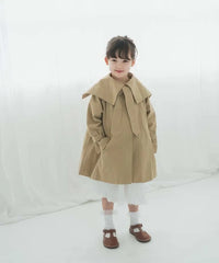 Sailor  Collar Ties Attached Trench Coat