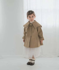 Sailor  Collar Ties Attached Trench Coat