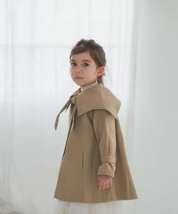 Sailor  Collar Ties Attached Trench Coat