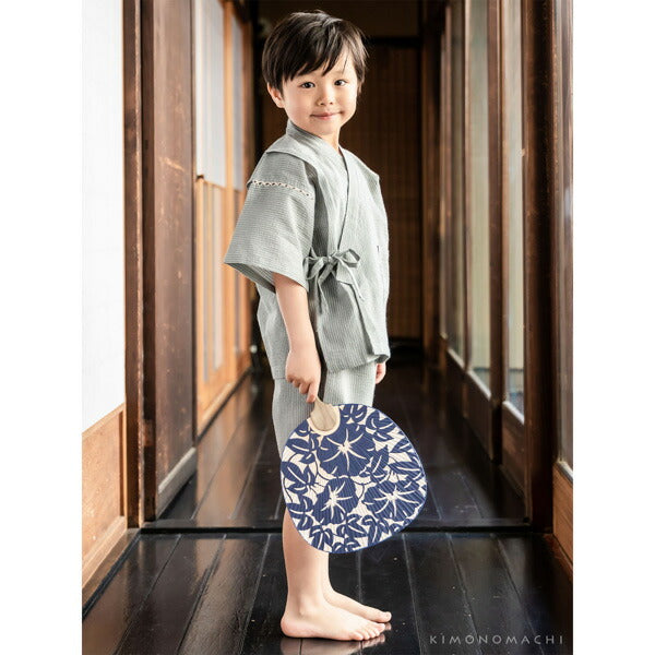 Boys Gray Stripe  Jinbei