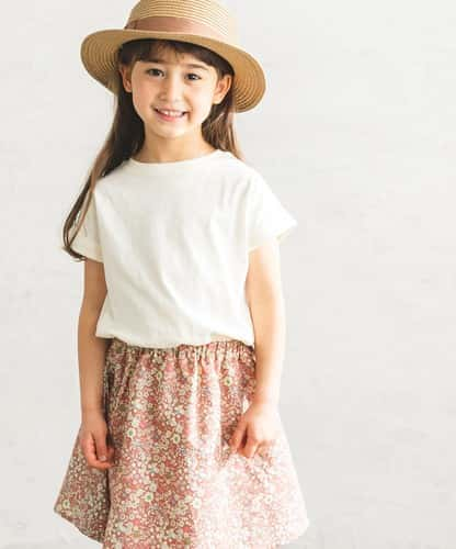 Floral Pattern Girls 100% Cotton Knee-Length Short Sleeve Dress