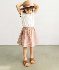 Floral Pattern Girls 100% Cotton Knee-Length Short Sleeve Dress